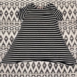 Striped, pointy dress for baby girl